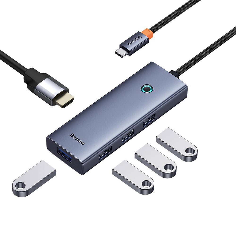 Baseus - Docking Station UltraJoy (B00052809813-00) - Type-C to HDMI, 4 x USB, 4K@30Hz - Space Grey
