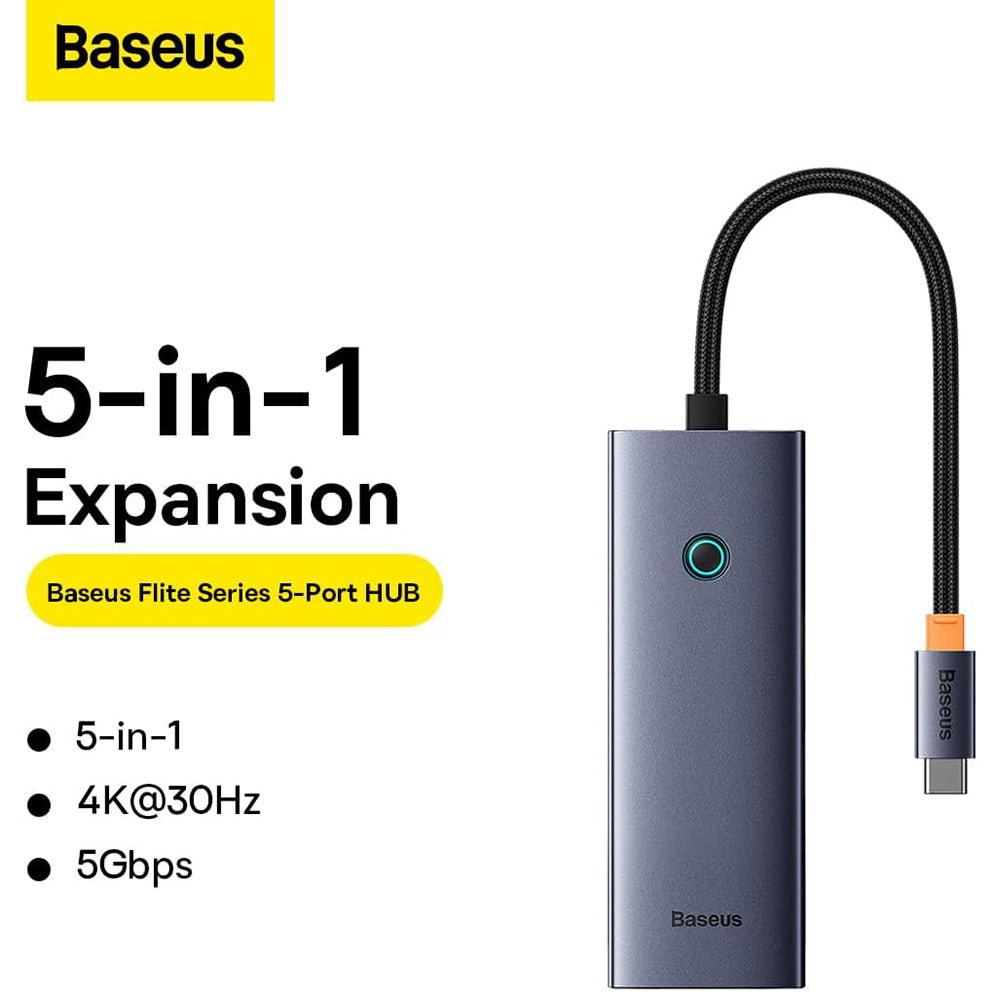 Baseus - Docking Station UltraJoy (B00052809813-00) - Type-C to HDMI, 4 x USB, 4K@30Hz - Space Grey