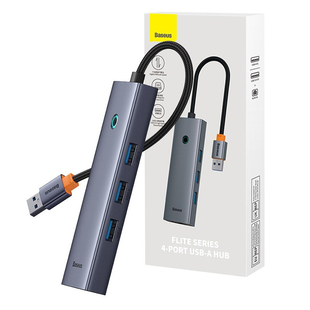 Baseus - Docking Station UltraJoy Series (B0005280A813-01) - USB to 3 x USB 3.0, RJ45, 100W - Space Grey