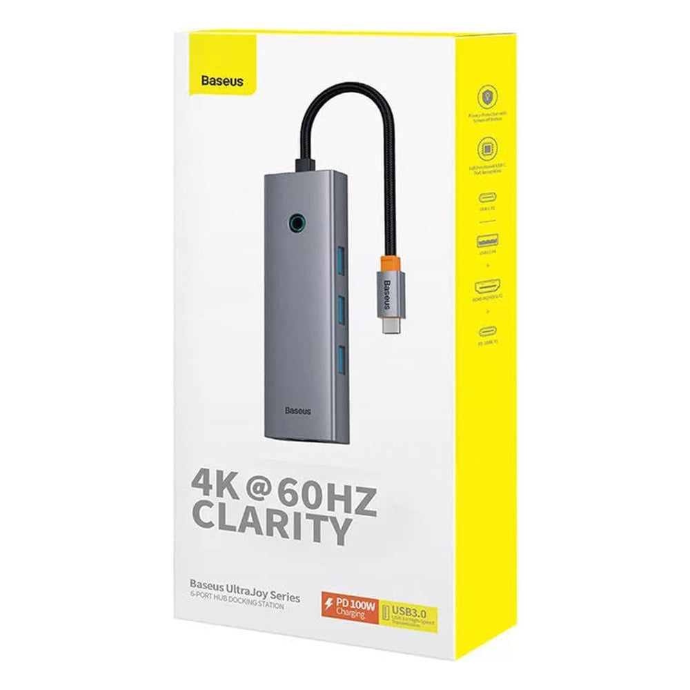 Baseus - Docking Station UltraJoy (B00052807813-01) - Type-C to HDMI, 4xUSB, Type-C, 4K@60Hz - Space Grey