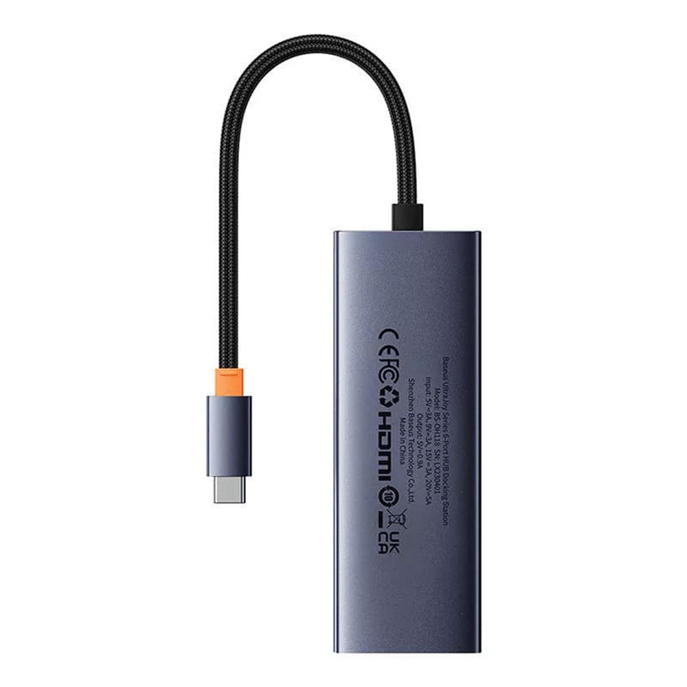 Baseus - Docking Station UltraJoy (B00052807813-01) - Type-C to HDMI, 4xUSB, Type-C, 4K@60Hz - Space Grey