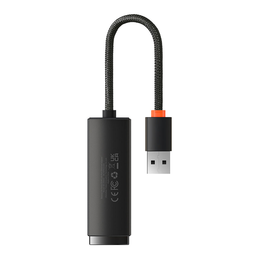 Baseus - Ethernet Adapter Lite Series (WKQX000001) - USB to RJ45 LAN Port, 100Mbps - Black