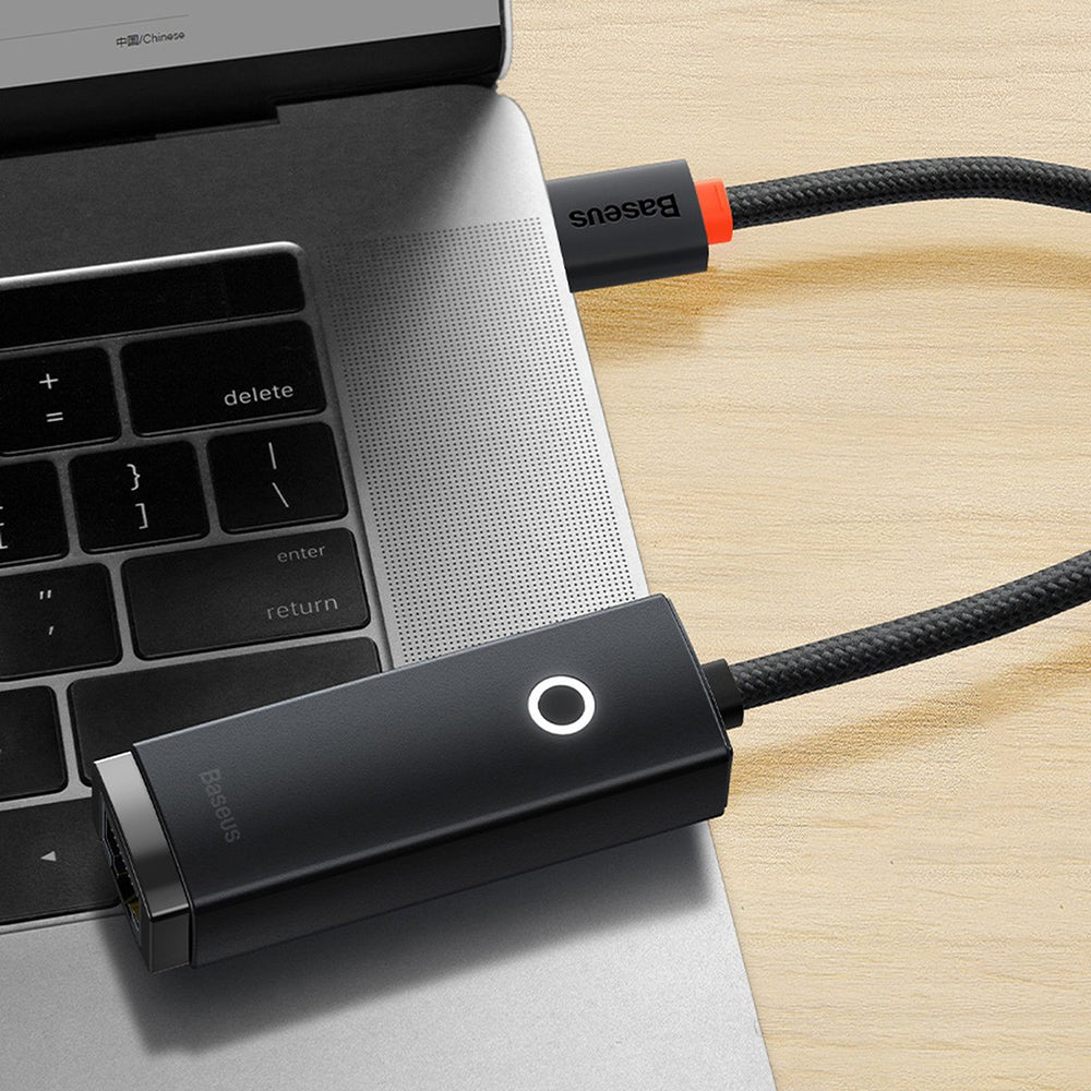 Baseus - Ethernet Adapter Lite Series (WKQX000001) - USB to RJ45 LAN Port, 100Mbps - Black