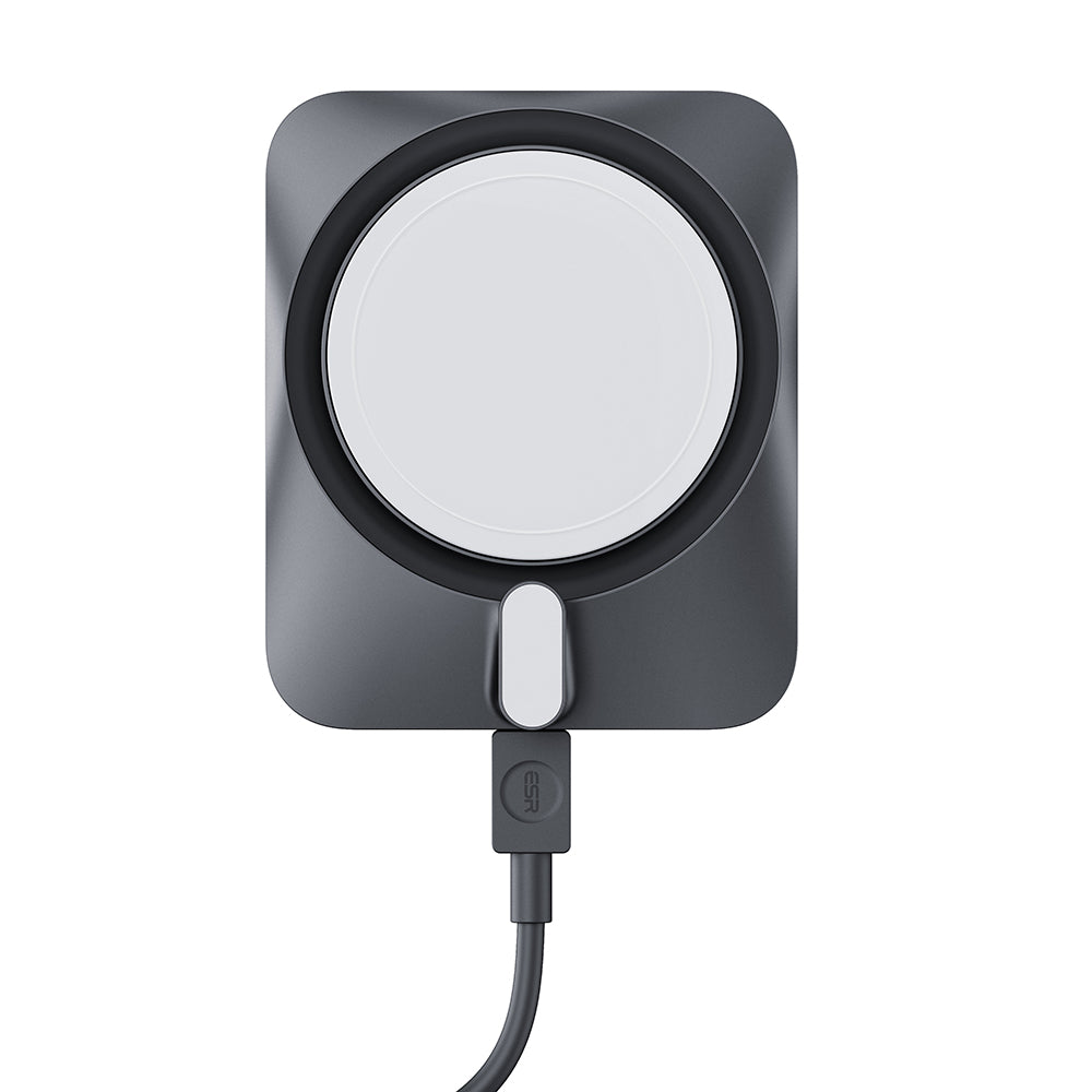 ESR - Car Holder with Wireless Charger CryoBoost (2B513) - with Cable, Car Charger, MagSafe, Apple MFi - Silver