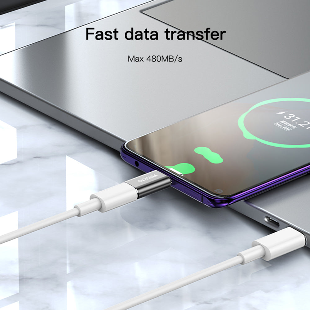 Yesido - OTG Adapter (GS22) - Type-C to Lightning, Aluminium Alloy, 480Mbps - Grey