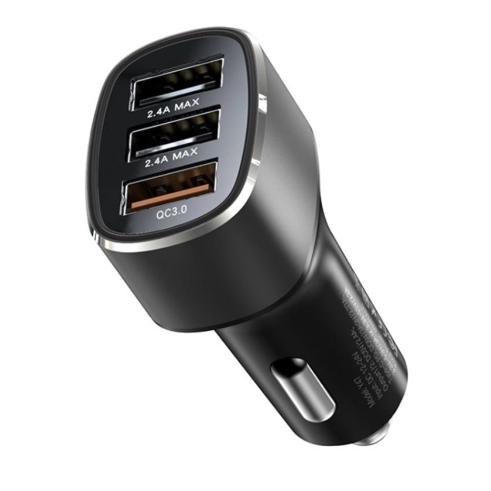 Yesido - Car Charger (Y46) - 3x USB, 2.4A, Q.C3.0, Fast Charging, 42W - Black