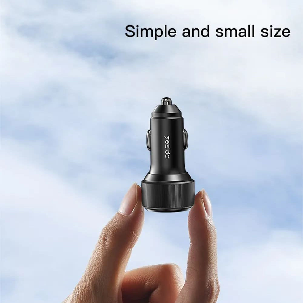 Yesido - Car Charger (Y48) - 2x Type-C, Fast Charging, 60W - Black