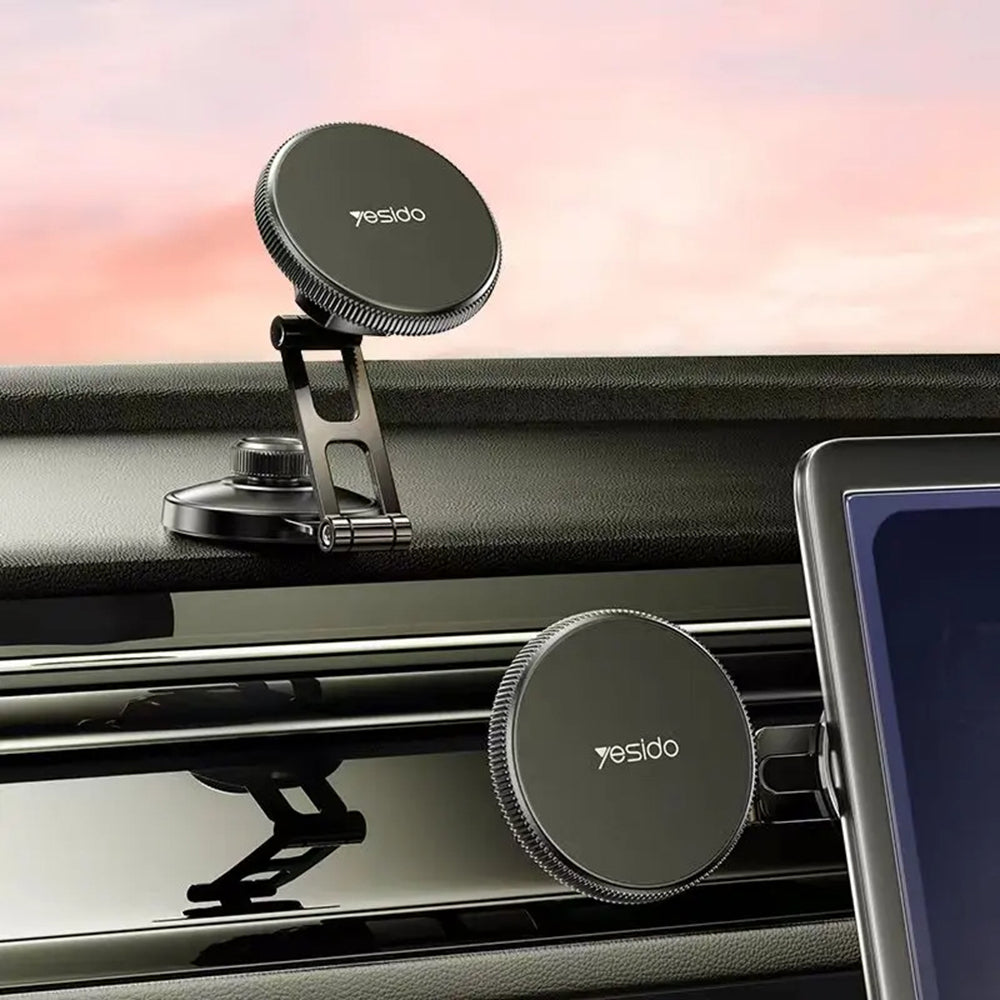 Yesido - Car Holder (C199) - Magnetic Grip, Adjustable, for Dashboard and Display - Grey