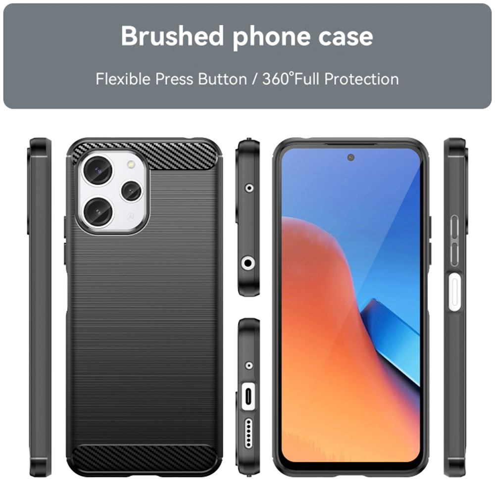 Techsuit - Carbon Silicone - Xiaomi Redmi 12 4G / 12 5G - Black