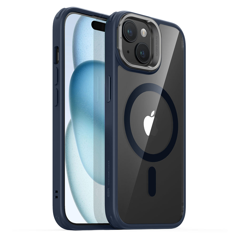 ESR - Classic Hybrid HaloLock Kickstand - iPhone 15 Plus - Clear Dark Blue