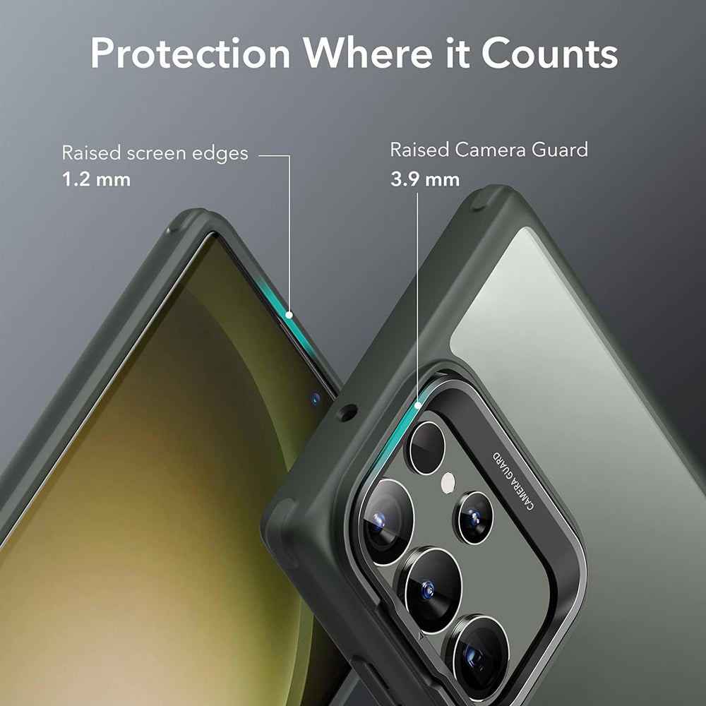 ESR Husa de protectie ESR Classic Kickstand compatibil cu Samsung Galaxy S23 Ultra, Transparent Green – imagine 7