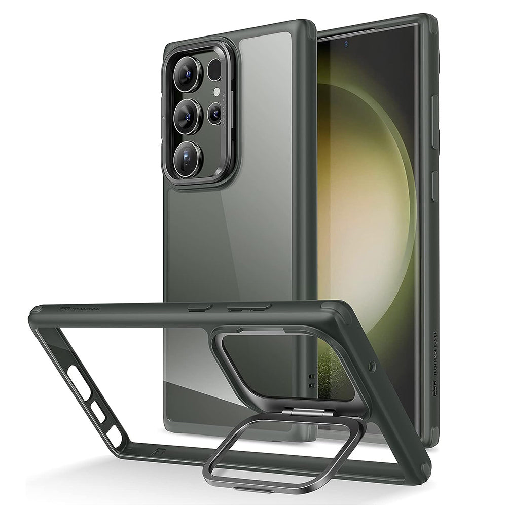 ESR Husa de protectie ESR Classic Kickstand compatibil cu Samsung Galaxy S23 Ultra, Transparent Green