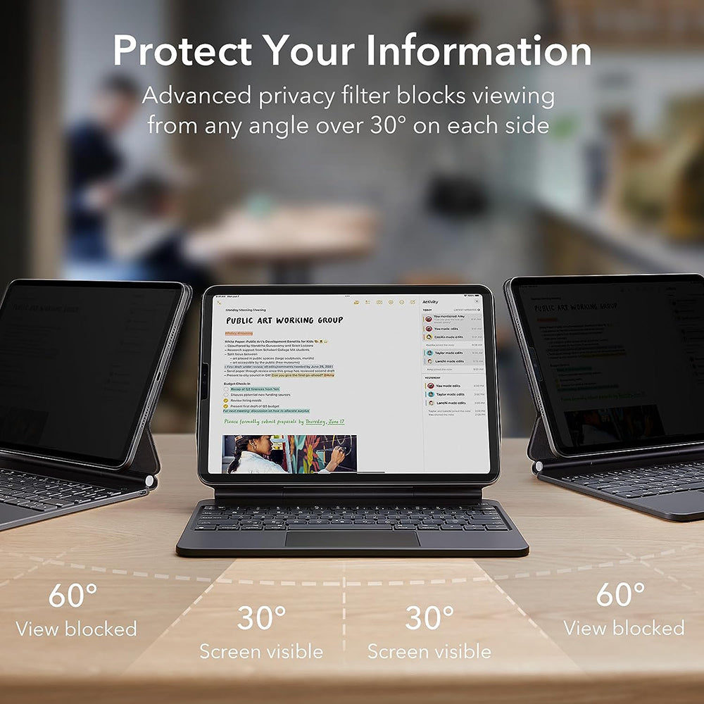 ESR - Magnetic Privacy Screen Protector - iPad Air 11 (2024) / Air 11 (2025) / Air 11 (2026) - Black