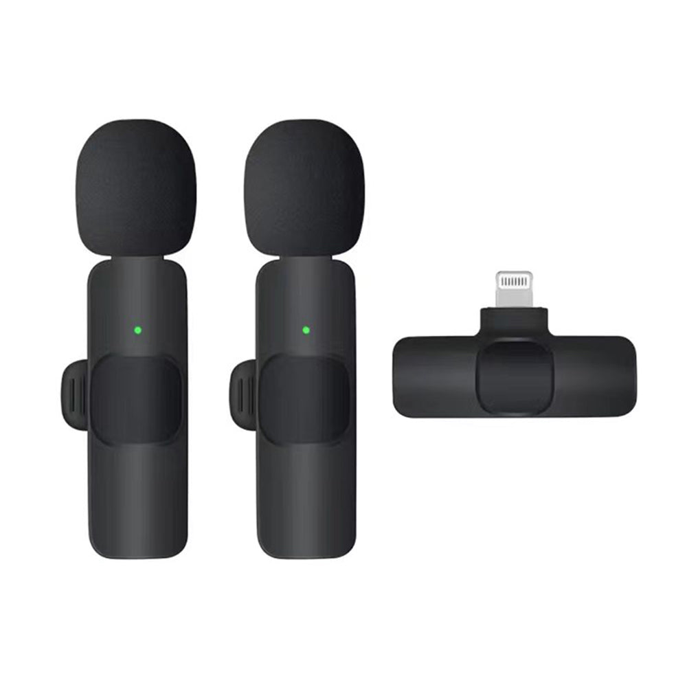 Techsuit - (2 pack) Lavalier Wireless XtreamMic (LW1) - with Receiver, Lightning Connector, for iPhone Plug & Play, Coll
