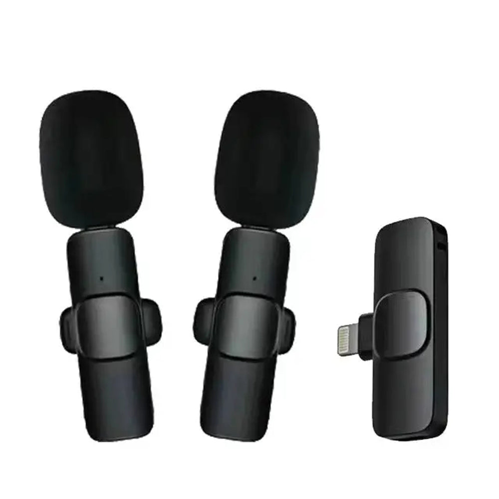 Techsuit - (2 pack) Lavalier Wireless XtreamMic (LW1) - with Receiver, Lightning Connector, for iPhone Plug & Play, Coll