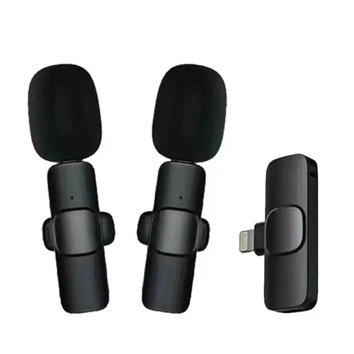 Techsuit - (2 pack) Lavalier Wireless XtreamMic (LW1) - with Receiver, Lightning Connector, for iPhone Plug & Play, Coll