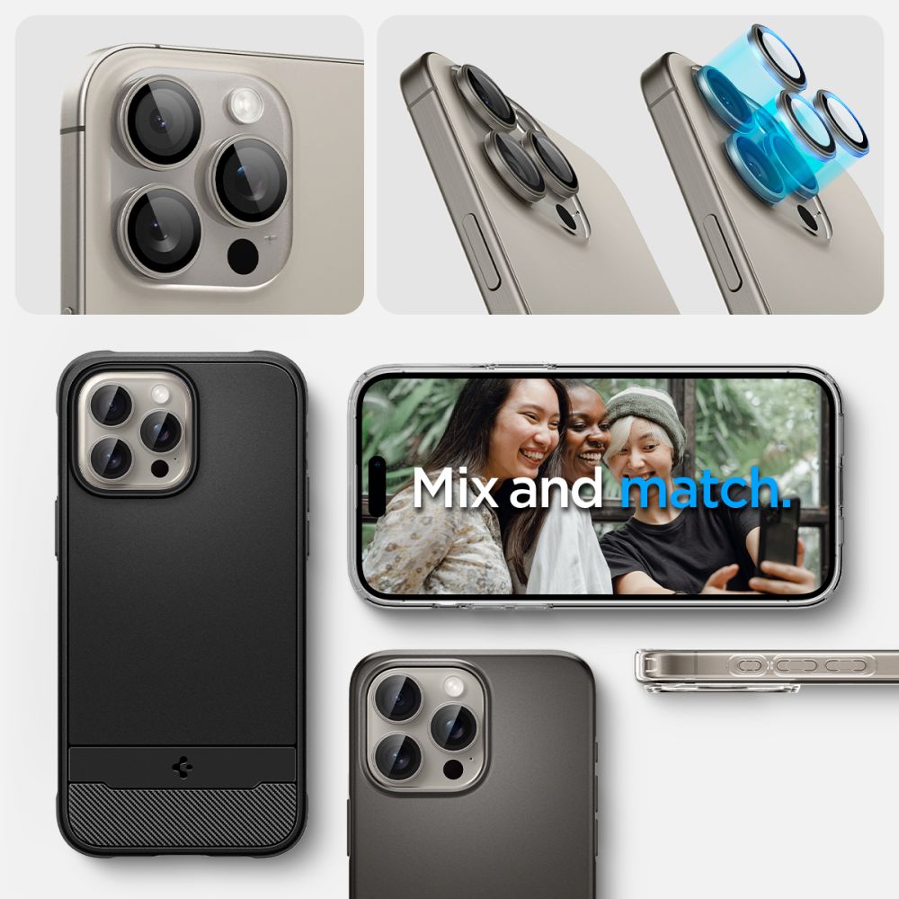 Spigen - (2 pack) Optik.tR EZ Fit Pro Camera Glass (AGL07163) - iPhone 14 Pro/14 Pro Max/15 Pro/15 Pro Max/16 Pro/16 Pro