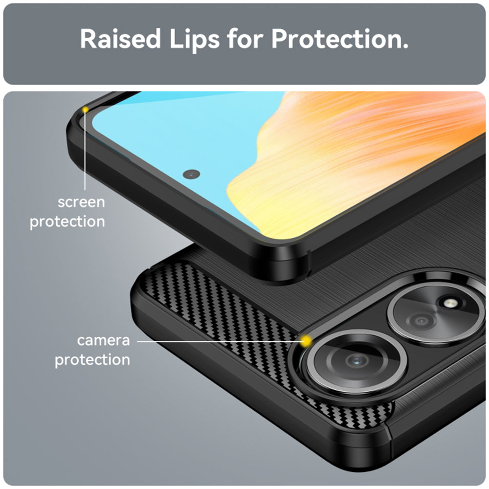 Techsuit - Carbon Silicone - Oppo A58 4G - Black