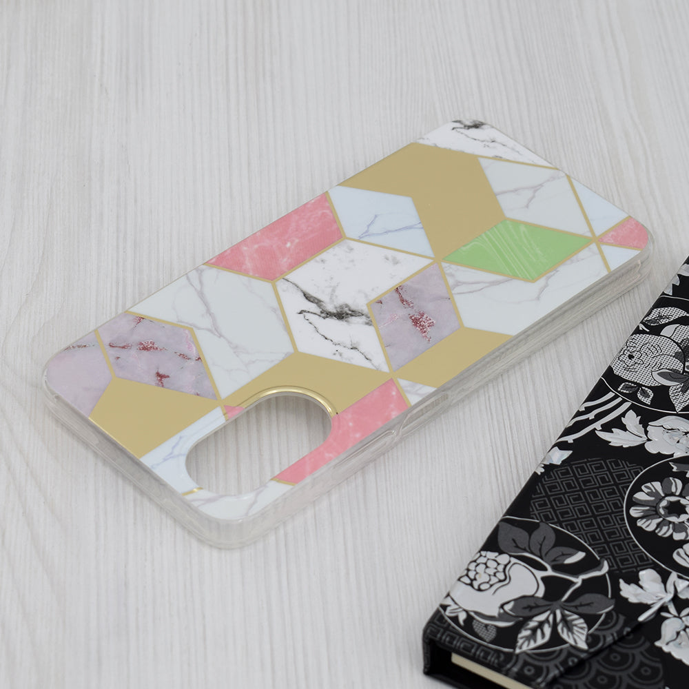 Techsuit - Marble Series - Oppo A17 - Purple Hex