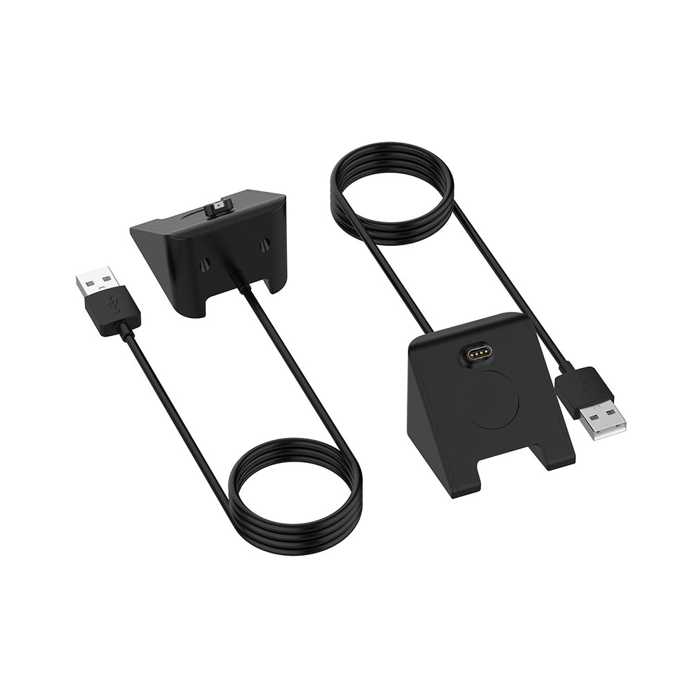 Techsuit - SmartWatch Wireless Charging Cable (TGC3) - for Garmin Fenix 5/5 Plus/6/6X/7X, USB, 5W, 1m with Desk Holder -
