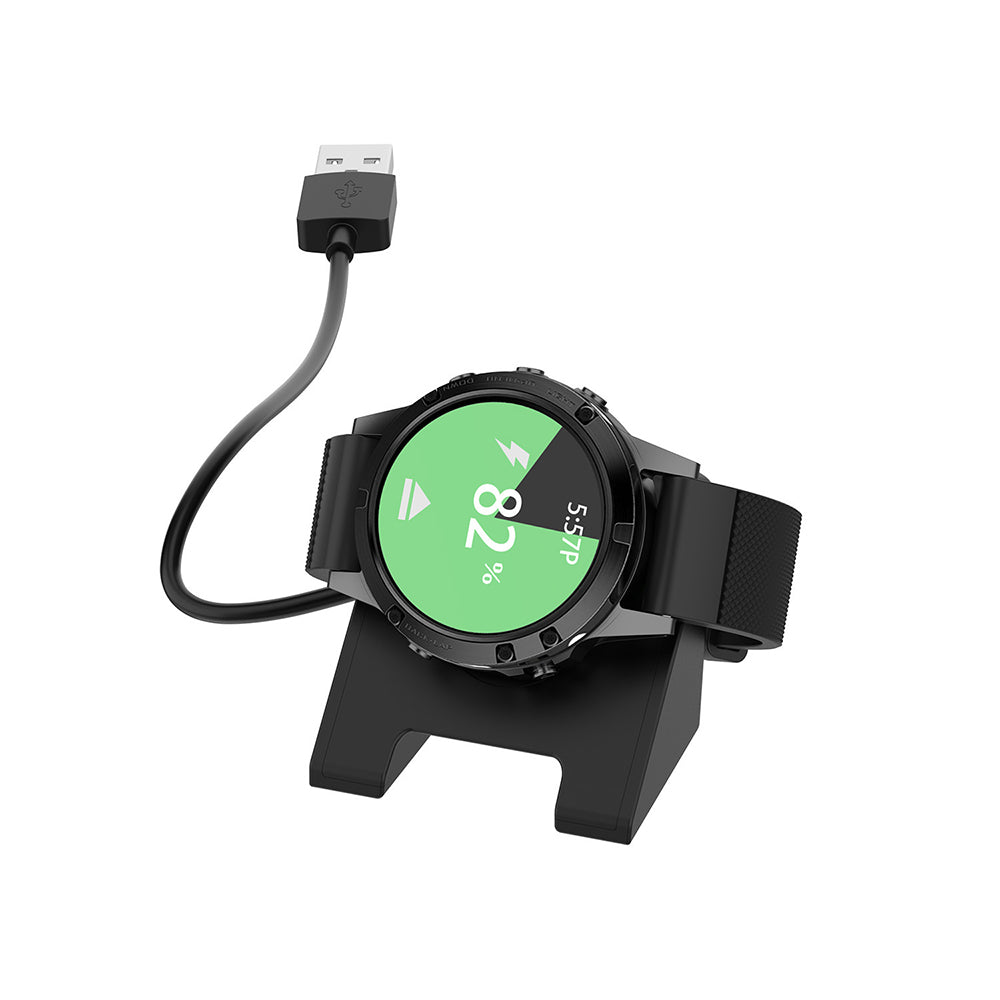 Techsuit - SmartWatch Wireless Charging Cable (TGC3) - for Garmin Fenix 5/5 Plus/6/6X/7X, USB, 5W, 1m with Desk Holder -