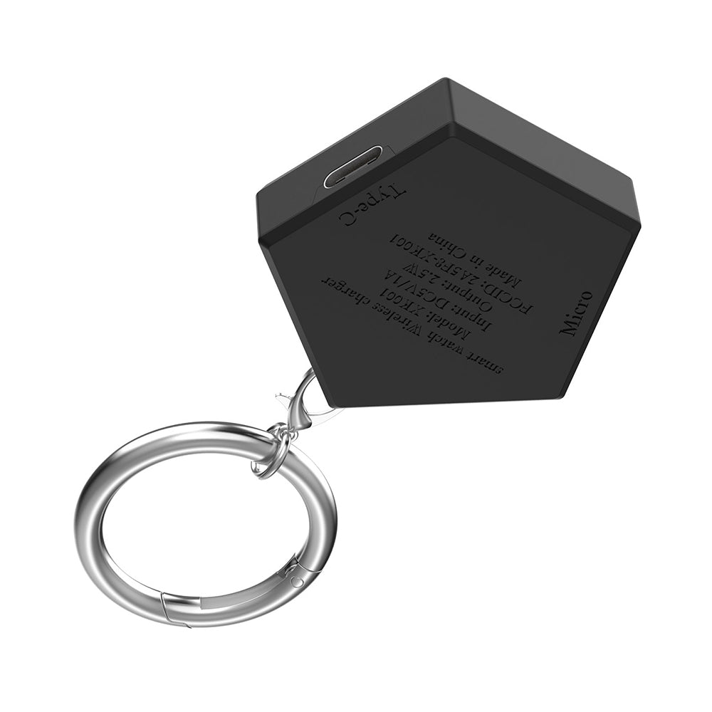 Techsuit - SmartWatch Wireless Charger (TSC4) - for Samsung Watch, Type-C, 2.5W, Portable Keyholder and Desk Holder - Bl