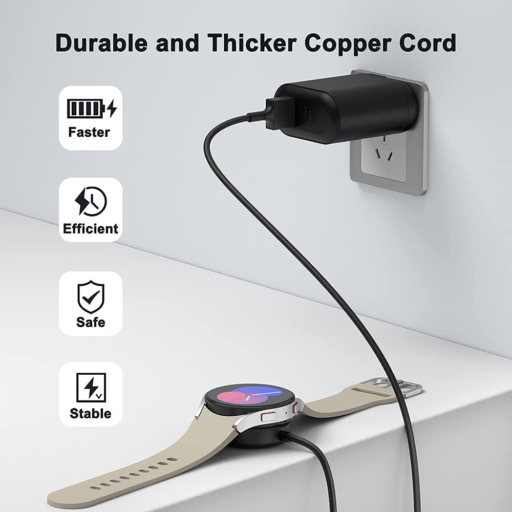 Techsuit - SmartWatch Wireless Charging Cable (TSC12) - for Samsung Galaxy Watch 3/4/5/6, USB, 2.5W, with Desk Holder - 