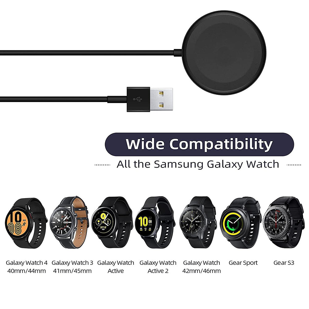 Techsuit - SmartWatch Wireless Charging Cable (TSC12) - for Samsung Galaxy Watch 3/4/5/6, USB, 2.5W, with Desk Holder - 