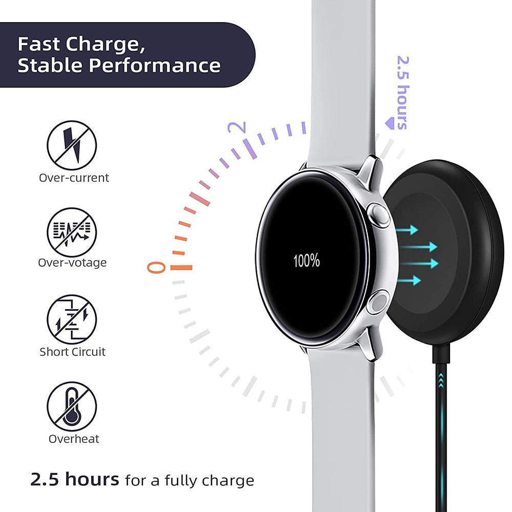 Techsuit - SmartWatch Wireless Charging Cable (TSC12) - for Samsung Galaxy Watch 3/4/5/6, USB, 2.5W, with Desk Holder - 
