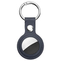 Techsuit - Secure Leather Holder (SLH1) - Apple AirTag Case, with Metal Ring - Blue
