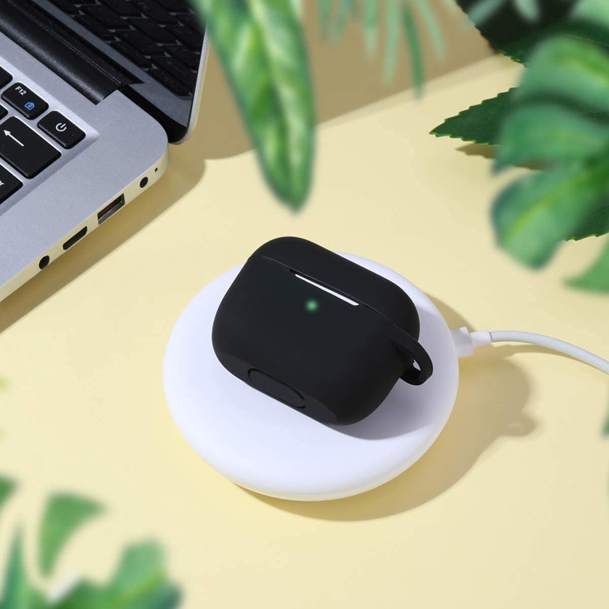 Techsuit - Silicone Case - for Apple AirPods 3, Smooth Ultrathin Material - Black