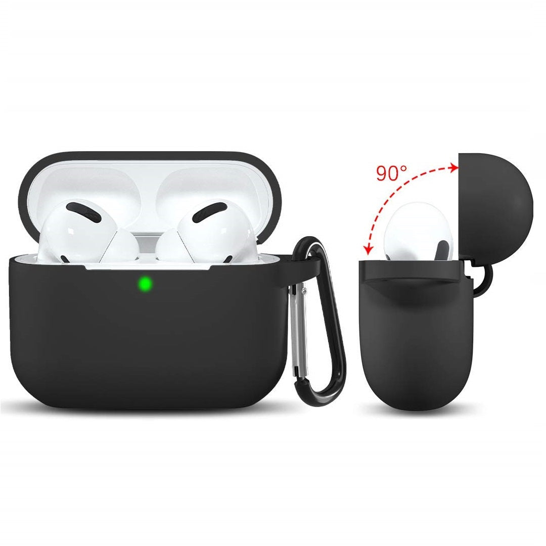 Techsuit - Silicone Case - for AirPods Pro 1 / 2, Smooth Ultrathin Material - Black