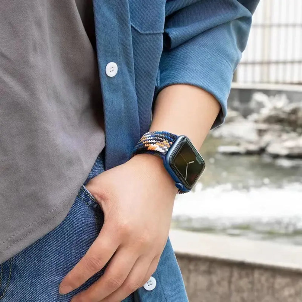 Techsuit - Watchband (W032) - Apple Watch 1/2/3/4/5/6/7/8/9/10/11/SE/SE 2/SE 3/Ultra/2/3 (42/44/45/46/49mm) - Cowboy Gre