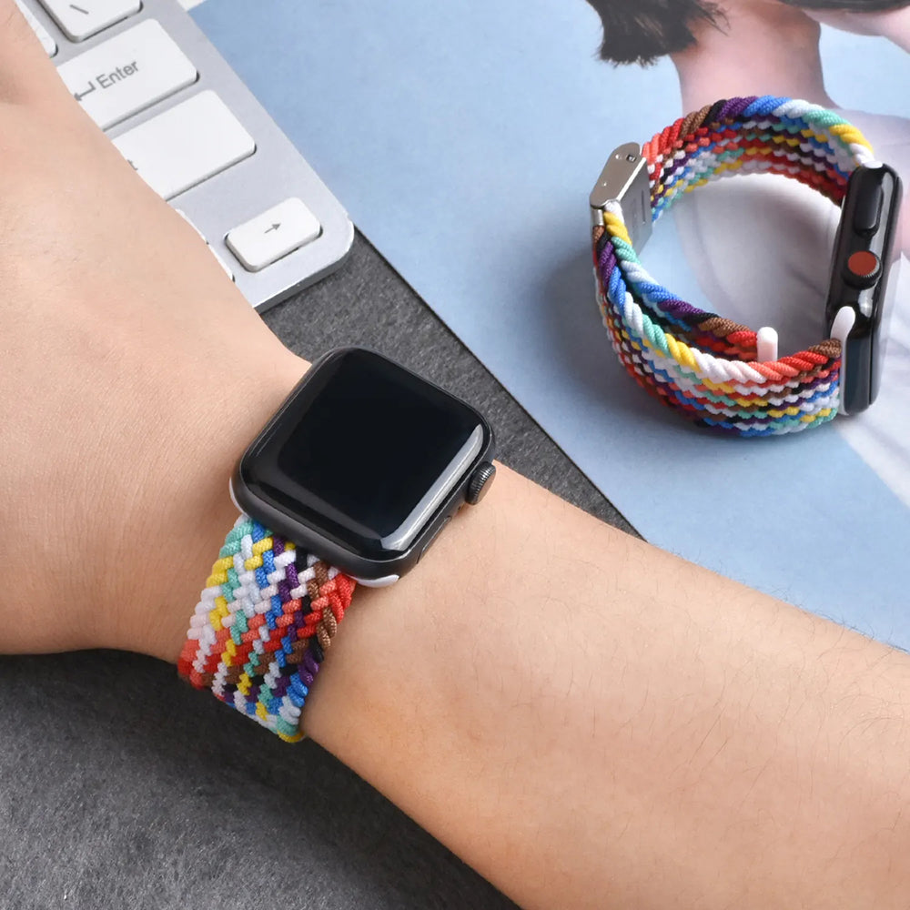 Techsuit - Watchband (W032) - Apple Watch 1/2/3/4/5/6/7/8/9/10/11/SE/SE 2/SE 3 (38/40/41/42mm) - Atlantic Blue