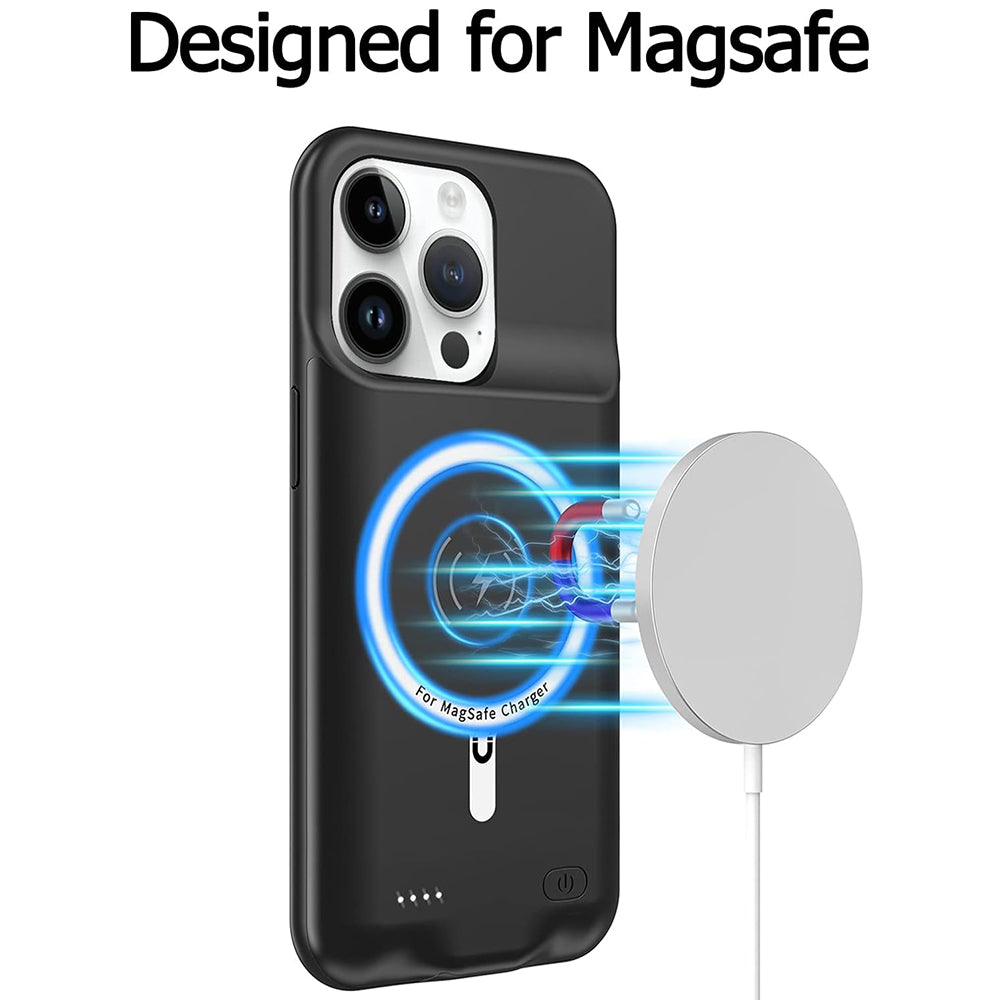 Techsuit - Power Pro MagSafe Battery Case - iPhone 15 Plus - 8500mAh - Black