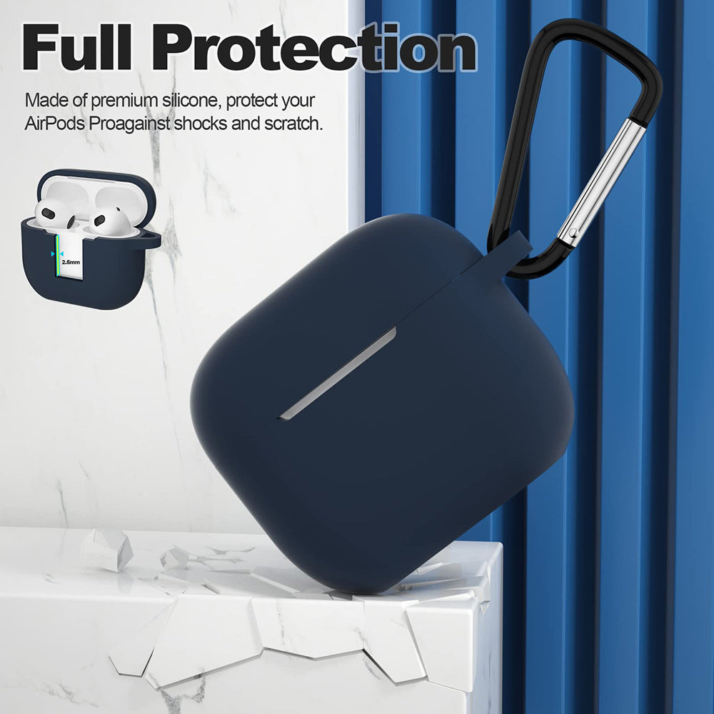 Techsuit - Silicone Case - for Apple AirPods 3, Smooth Ultrathin Material - Navy Blue