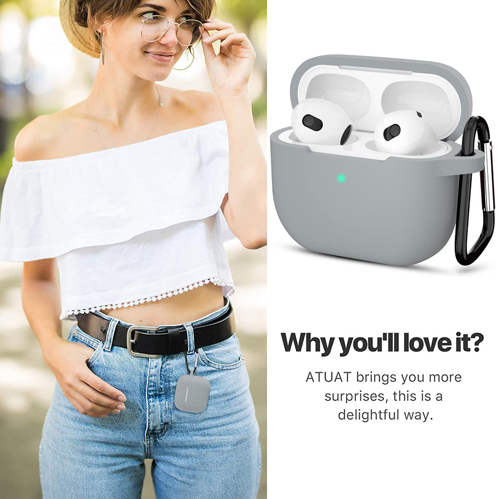Techsuit - Silicone Case - for Apple AirPods 3, Smooth Ultrathin Material - Gray