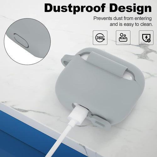 Techsuit - Silicone Case - for Apple AirPods 3, Smooth Ultrathin Material - Gray