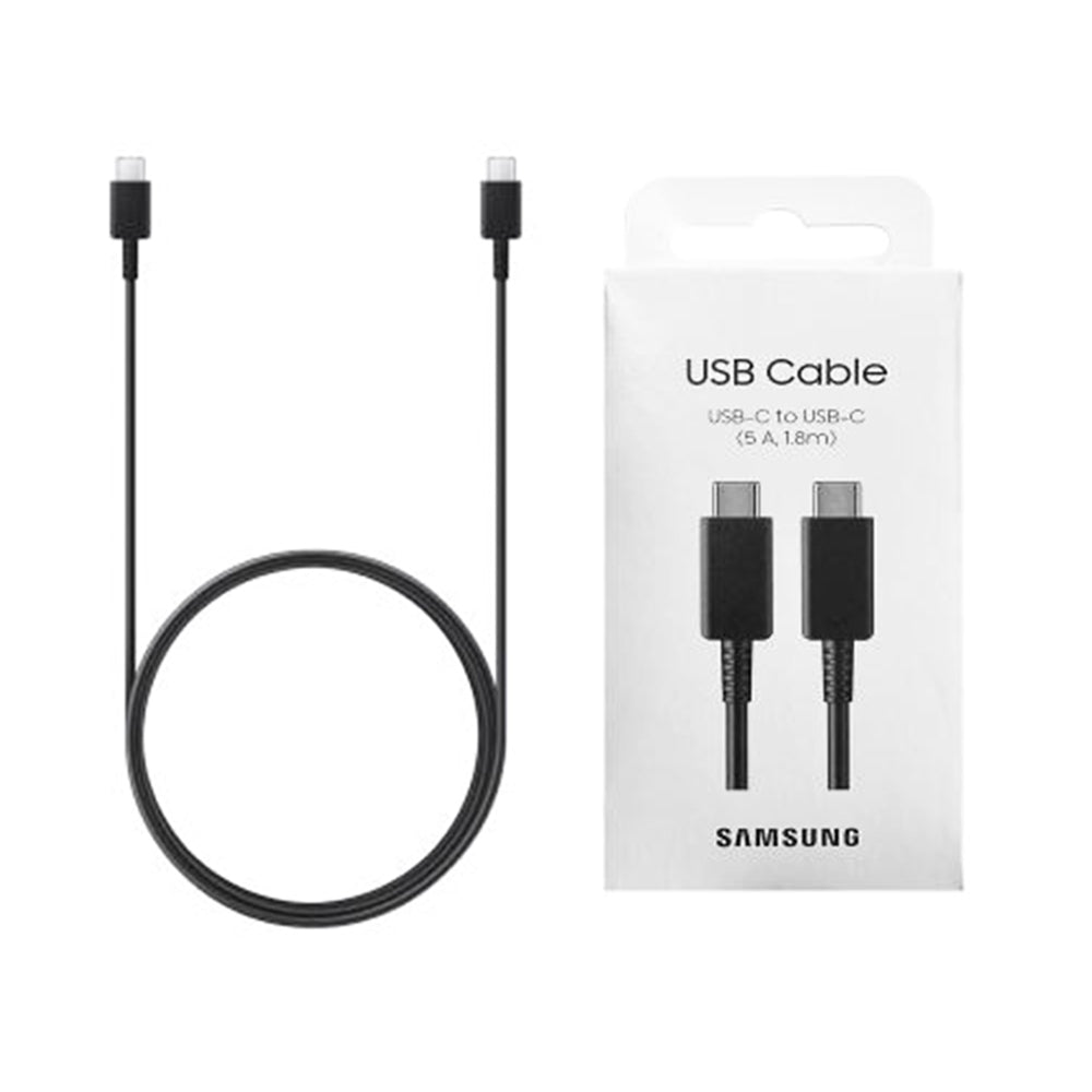 Samsung - Original Data Cable (EP-DX510JBEGEU) - Type-C to Type-C Fast Charging 5A, 1.8m - White (Blister Packing)