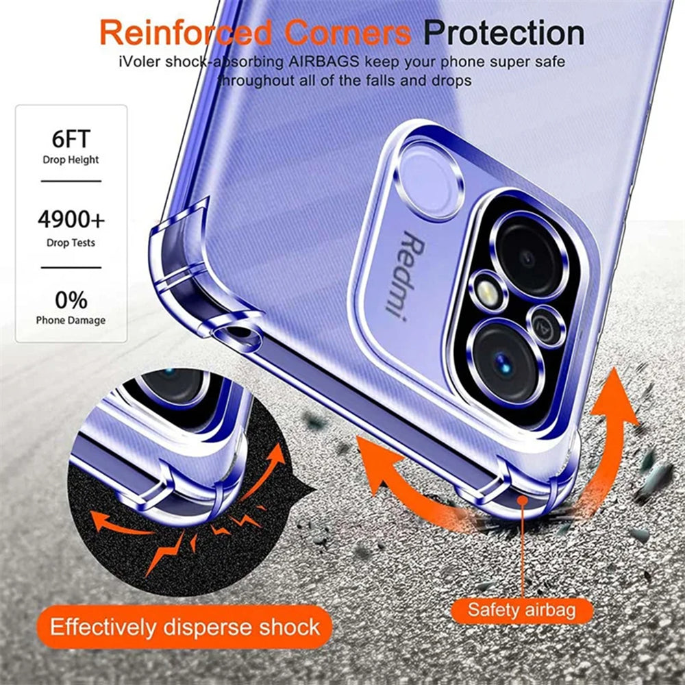 Techsuit - Shockproof Clear Silicone - Xiaomi Redmi 12C - Clear