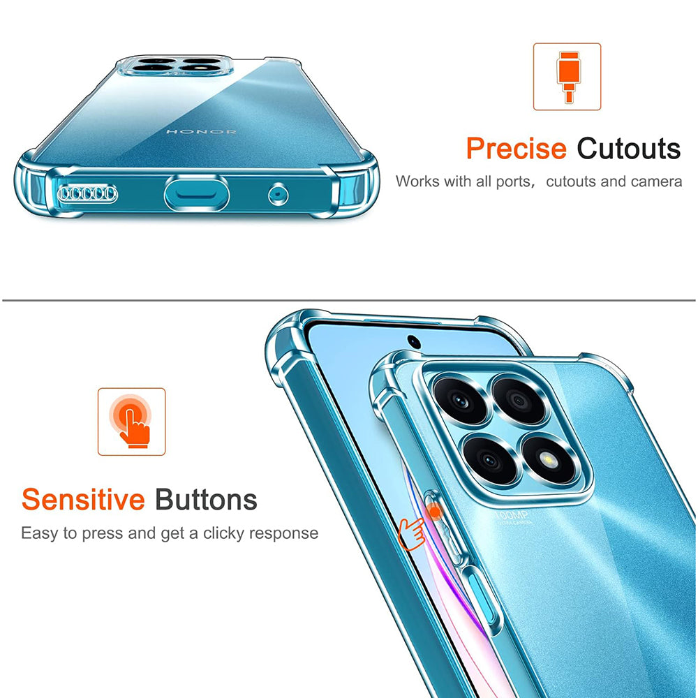 Techsuit - Shockproof Clear Silicone - Honor X8a - Clear