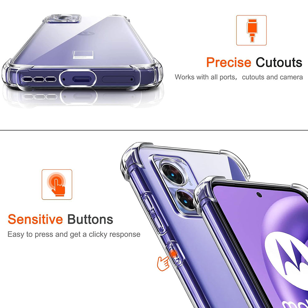 Techsuit - Shockproof Clear Silicone - Motorola Edge 30 Neo - Clear