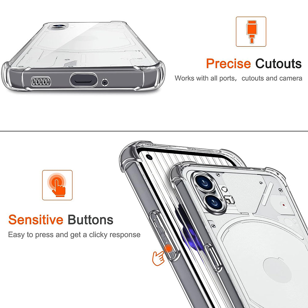 Techsuit - Shockproof Clear Silicone - Nothing Phone (1) - Clear