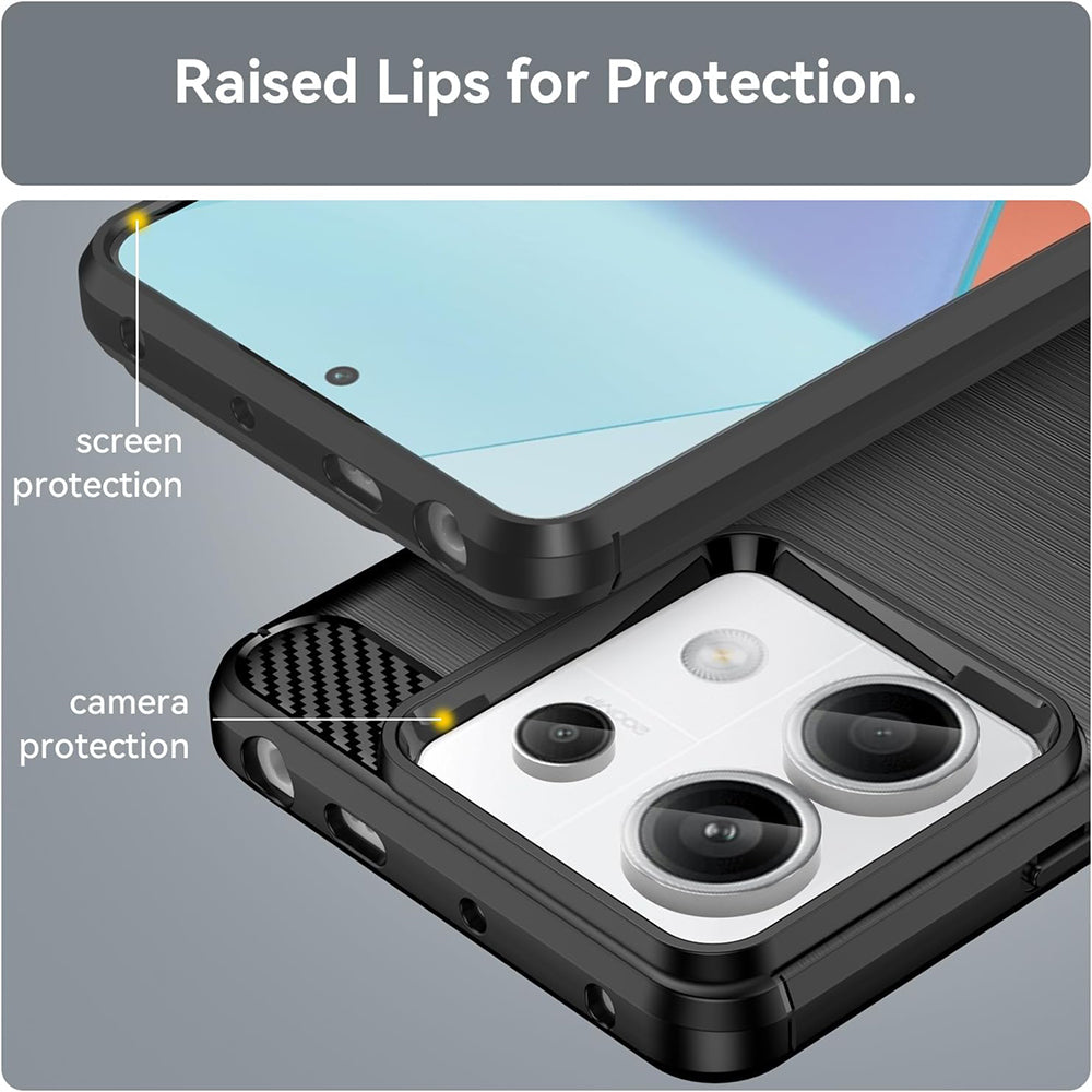 Techsuit - Carbon Silicone - Xiaomi Redmi 13C 4G / Redmi 13C 5G / Poco C65 - Black