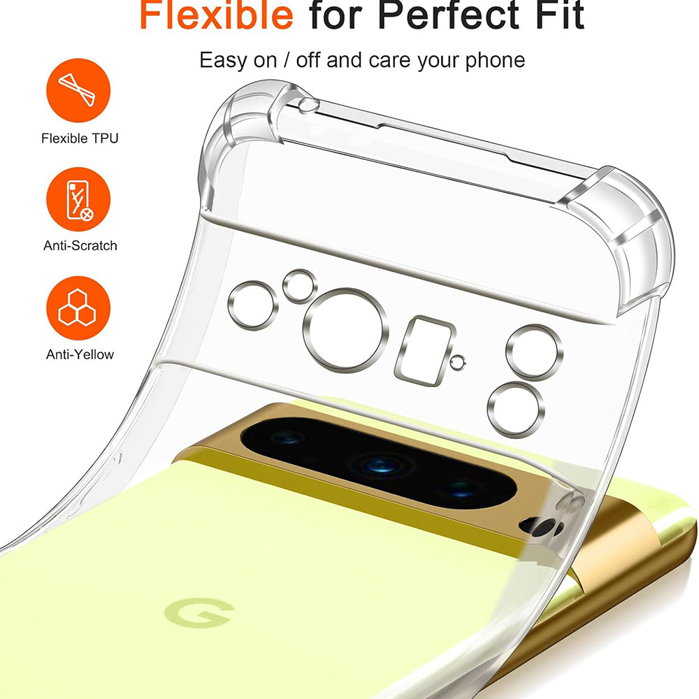Techsuit - Shockproof Clear Silicone - Google Pixel 8 Pro - Clear