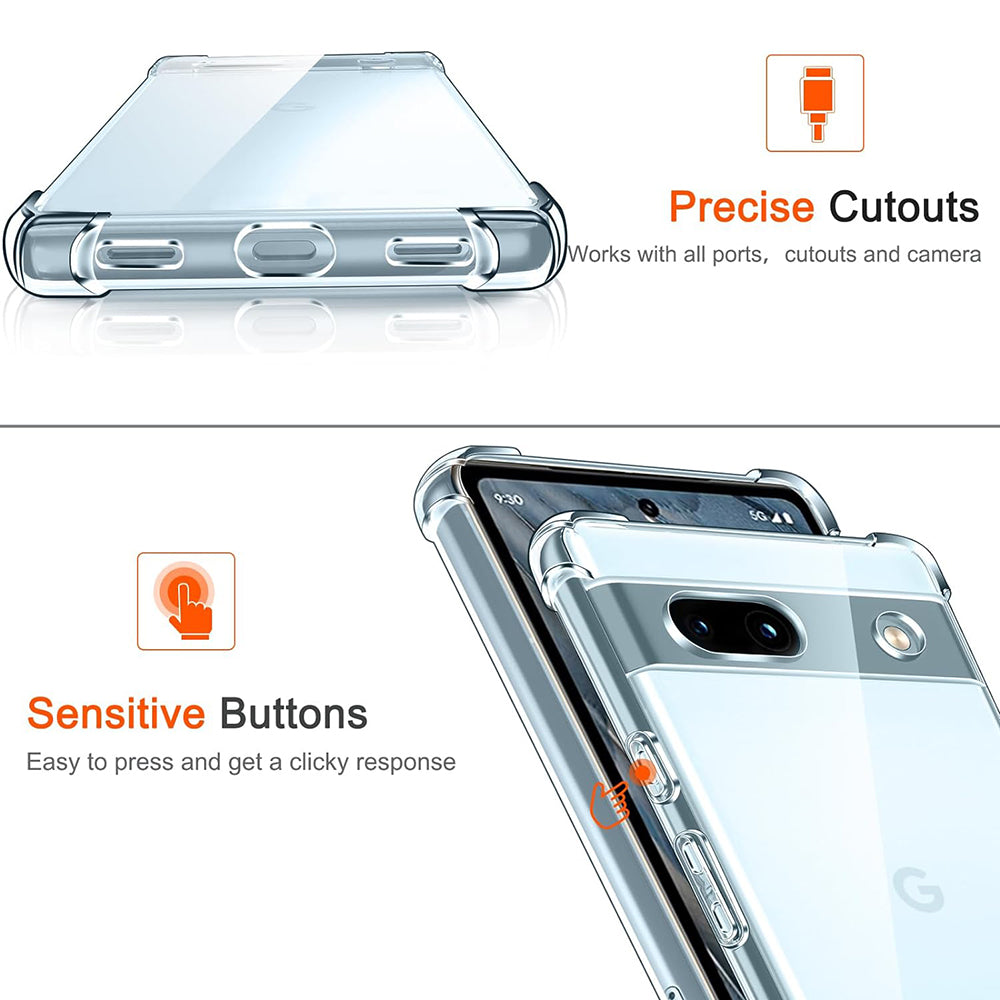 Techsuit - Shockproof Clear Silicone - Google Pixel 7a - Clear