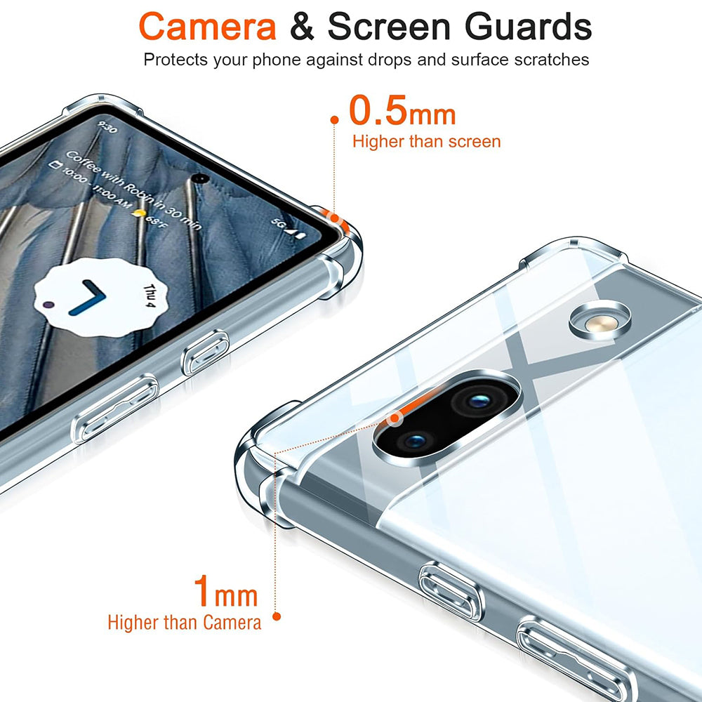 Techsuit - Shockproof Clear Silicone - Google Pixel 7a - Clear