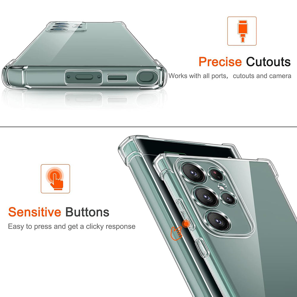 Techsuit - Shockproof Clear Silicone - Samsung Galaxy S22 Ultra 5G - Clear