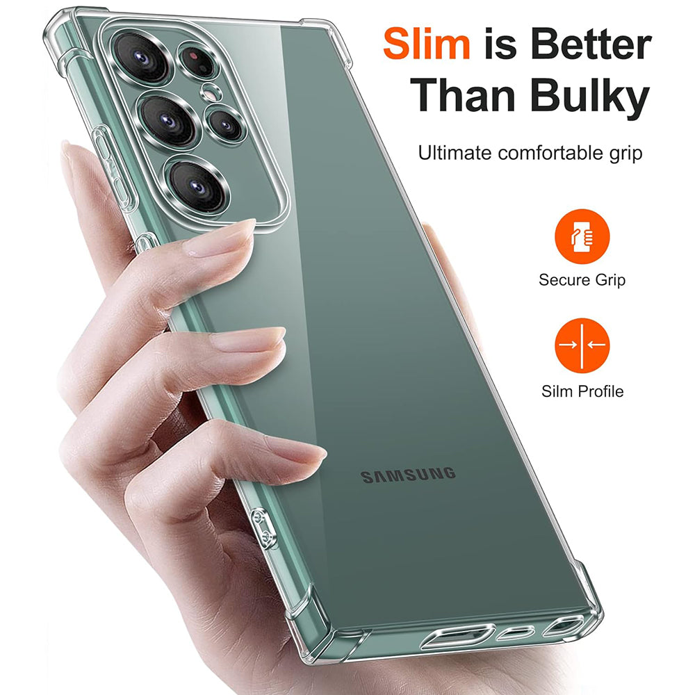 Techsuit - Shockproof Clear Silicone - Samsung Galaxy S22 Ultra 5G - Clear