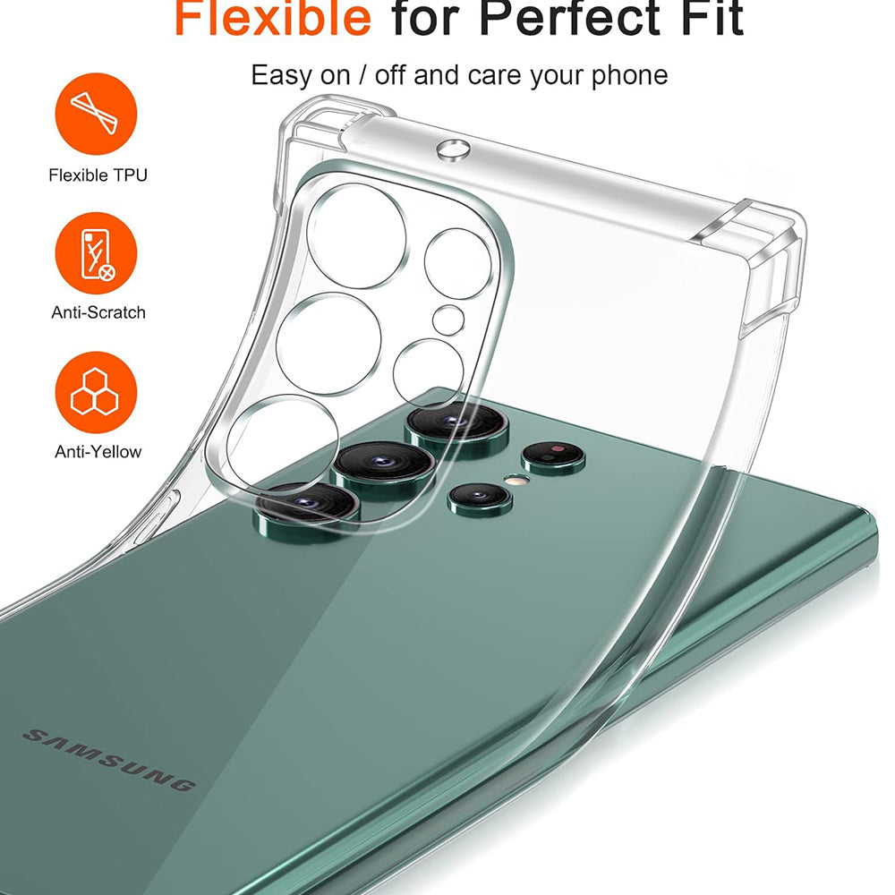 Techsuit - Shockproof Clear Silicone - Samsung Galaxy S22 Ultra 5G - Clear